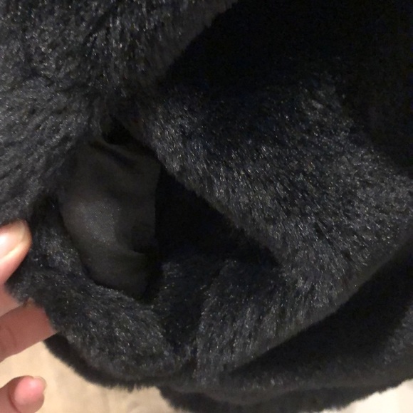 Cynthia Rowley black faux fur bomber jacket L super soft and mint condition - Picture 5 of 13